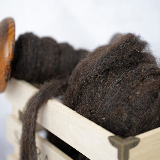 Kardenband Schafwolle Zwartbles