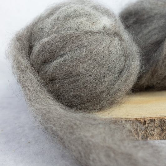 Kardenband Alpakawolle Grau-Braun
